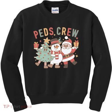 Retro Peds Crew Christmas Pediatric Nurse Nursing Group Kids Sweatshirt