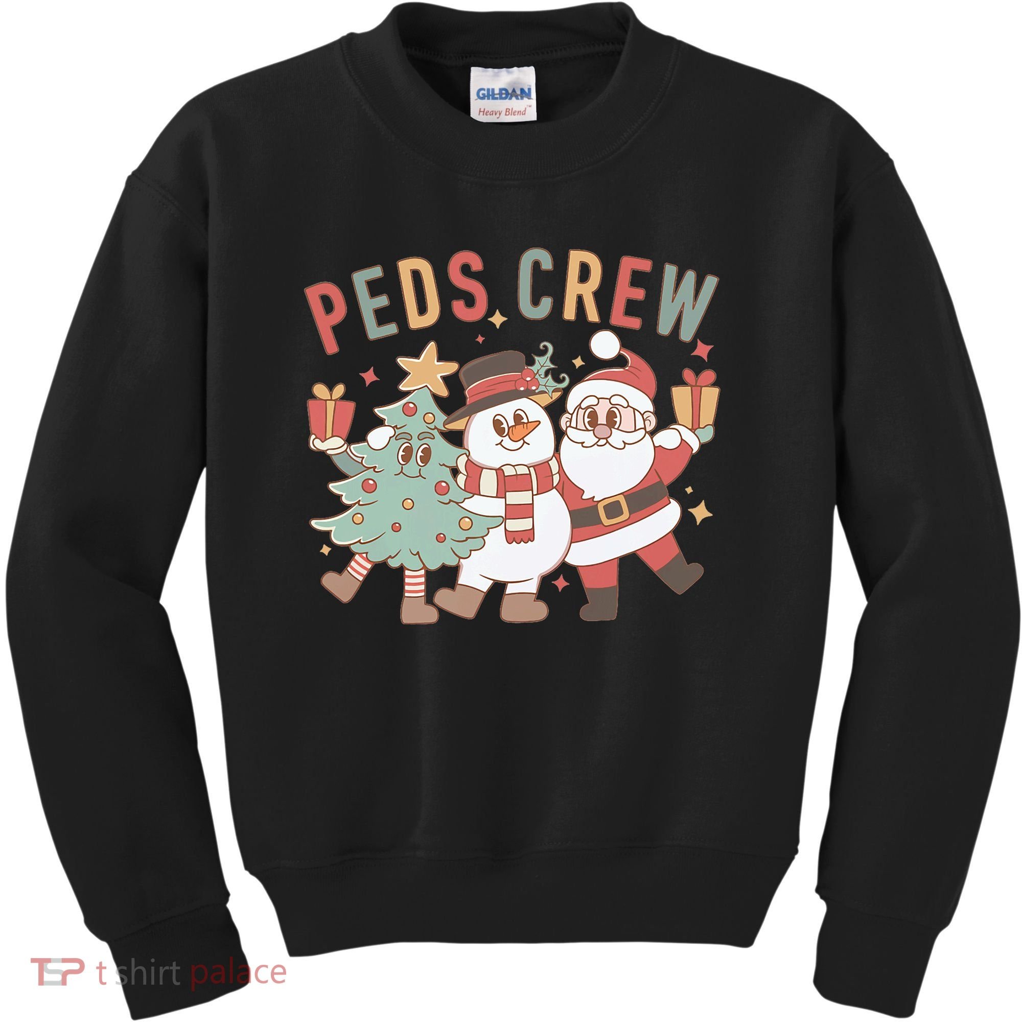 Retro Peds Crew Christmas Pediatric Nurse Nursing Group Kids Sweatshirt