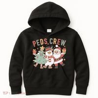 Retro Peds Crew Christmas Pediatric Nurse Nursing Group Kids Hoodie thumb 0