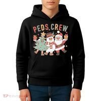 Retro Peds Crew Christmas Pediatric Nurse Nursing Group Kids Hoodie thumb 4