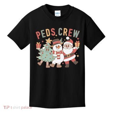 Retro Peds Crew Christmas Pediatric Nurse Nursing Group Kids T-Shirt