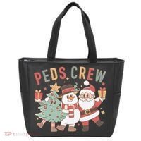 Retro Peds Crew Christmas Pediatric Nurse Nursing Group Tote Bag thumb 0