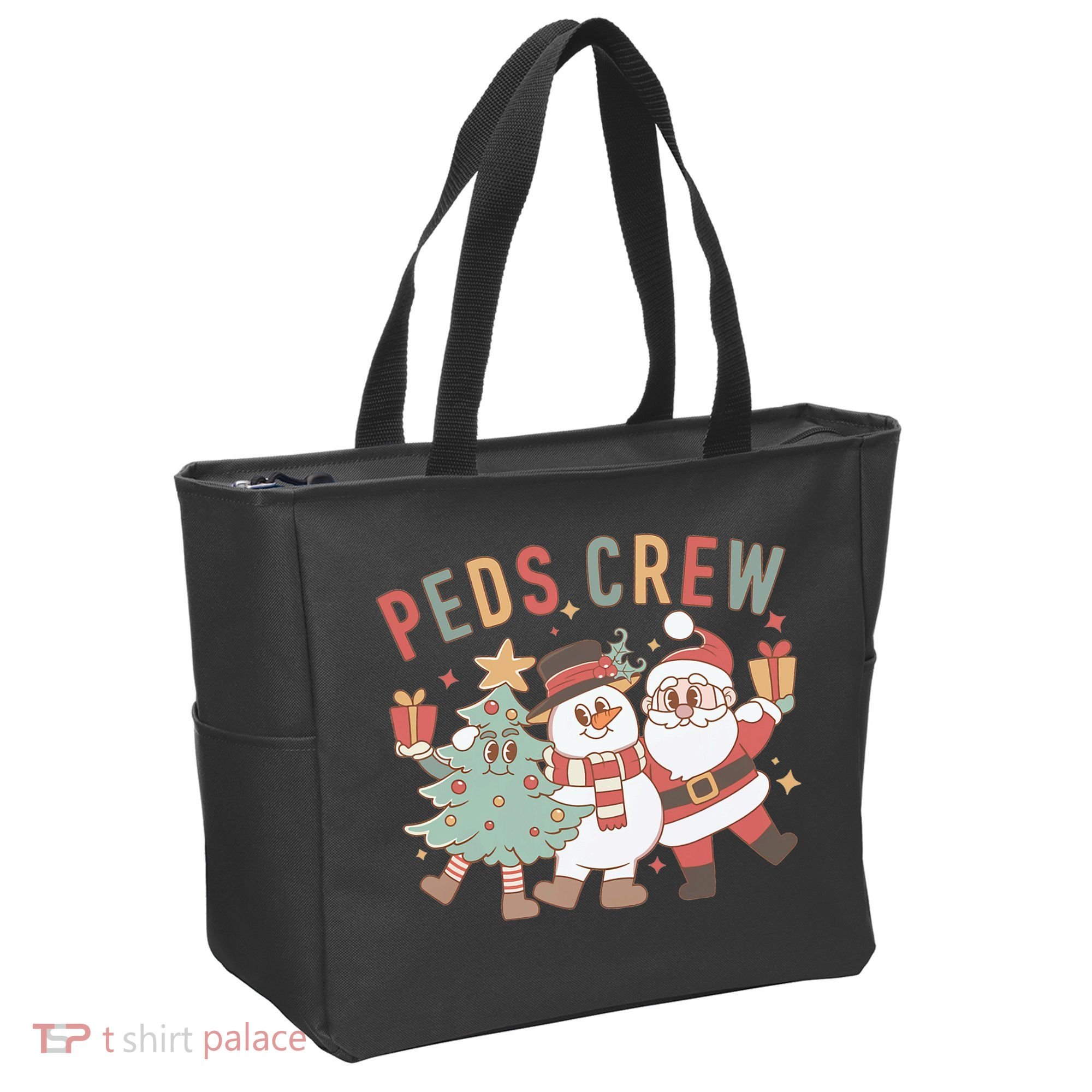 Retro Peds Crew Christmas Pediatric Nurse Nursing Group Tote Bag