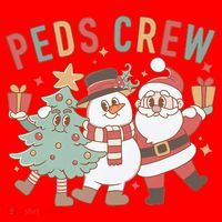 Retro Peds Crew Christmas Pediatric Nurse Nursing Group Santa Hat thumb 1