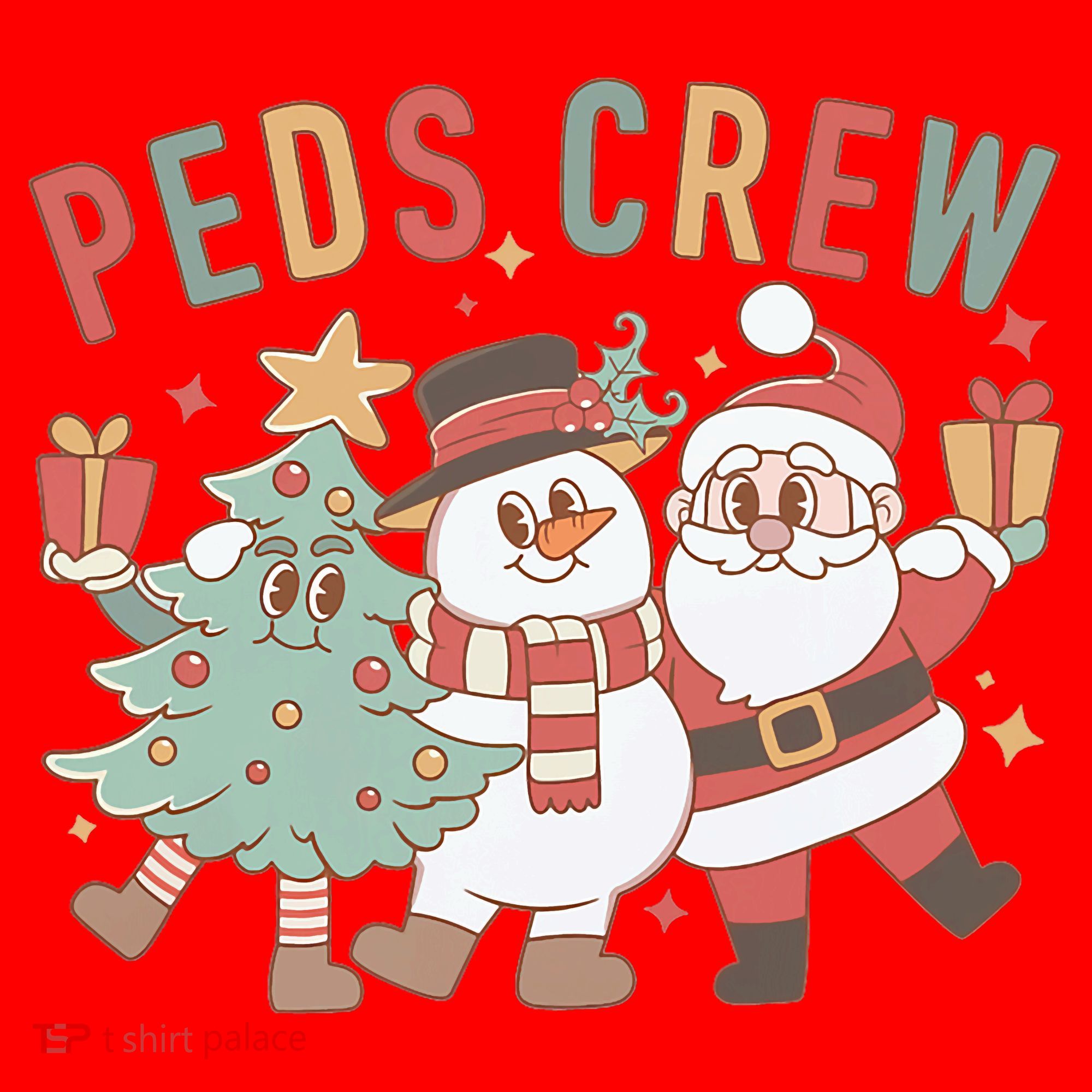 Retro Peds Crew Christmas Pediatric Nurse Nursing Group Santa Hat