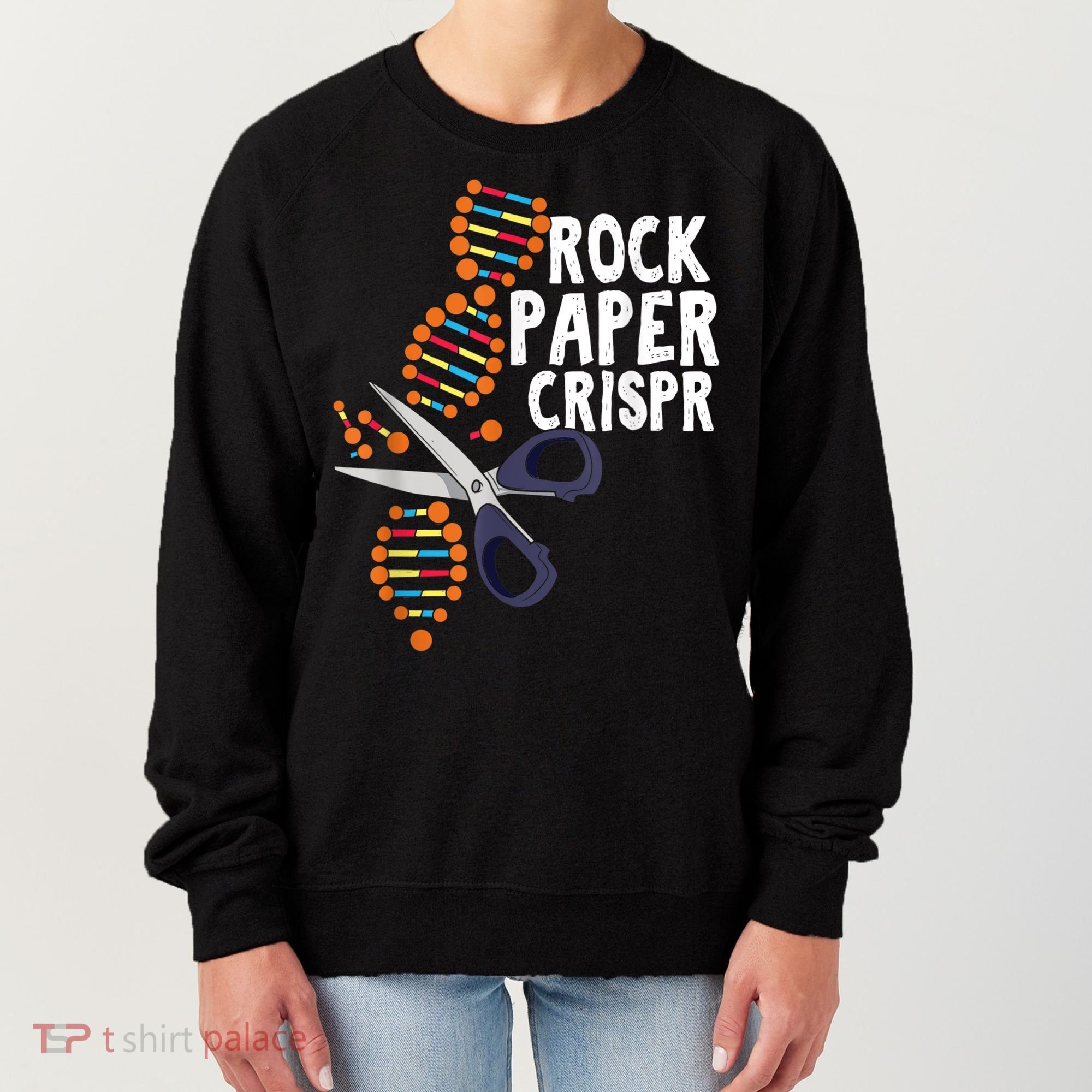 Rock Paper Crispr DNA Biologist Genetic Engineering Science Women's Sweatshirt