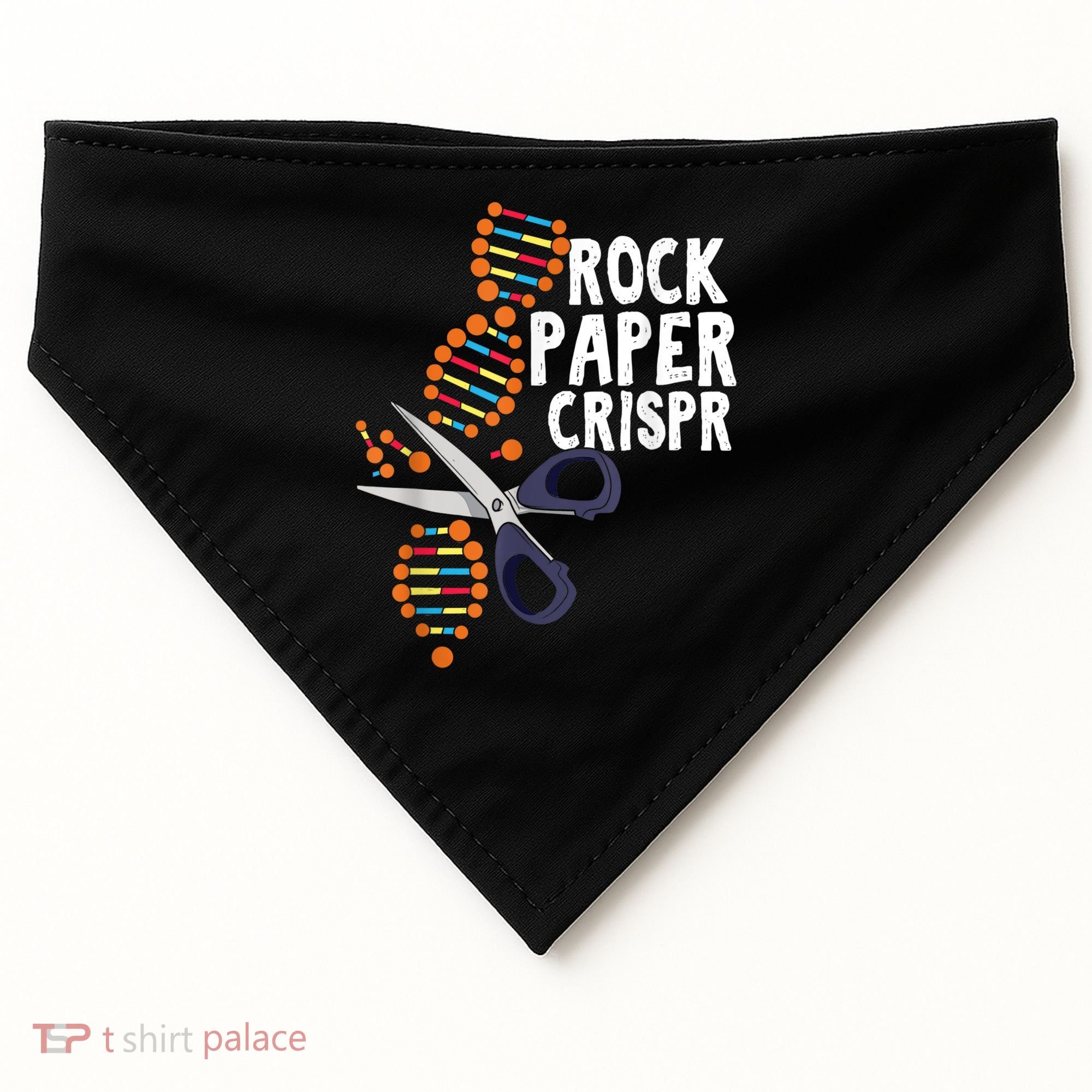 Rock Paper Crispr DNA Biologist Genetic Engineering Science USA-Made Doggie Bandana