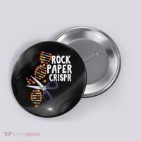 Rock Paper Crispr DNA Biologist Genetic Engineering Science Button thumb 0