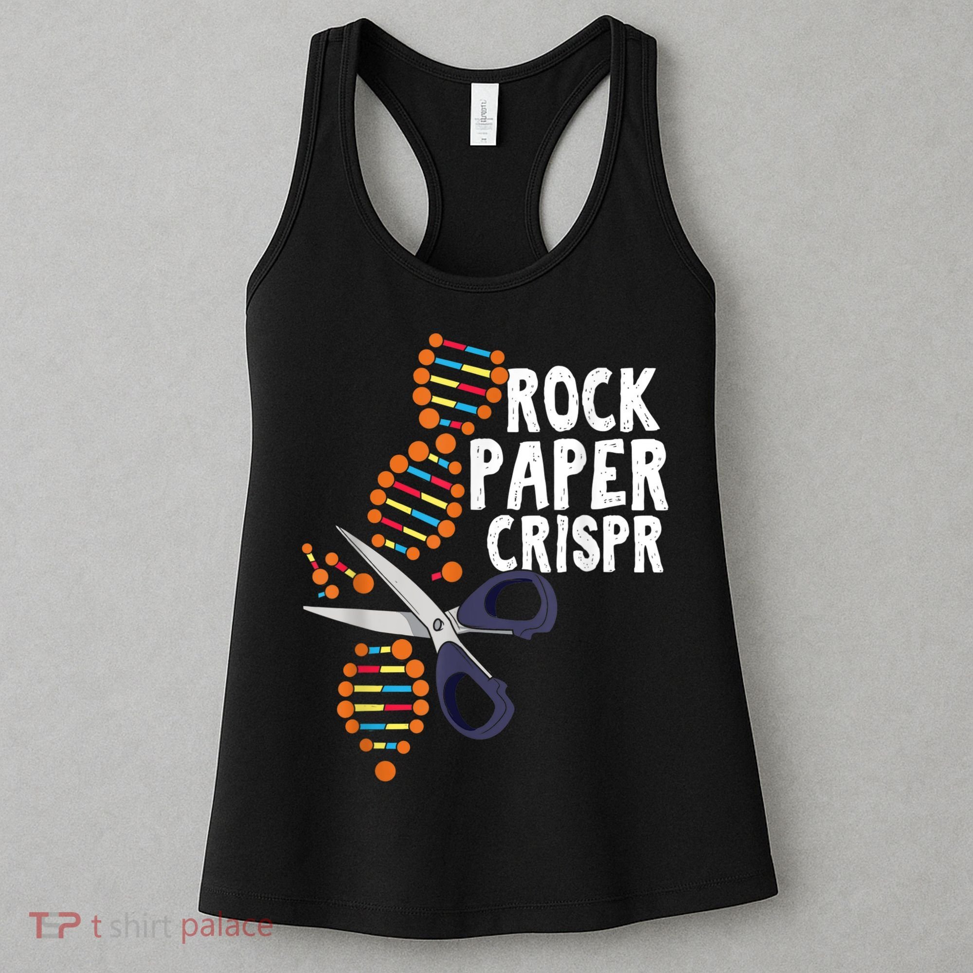 Rock Paper Crispr DNA Biologist Genetic Engineering Science Women's Tank Top