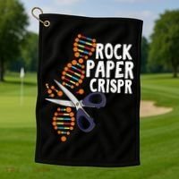 Rock Paper Crispr DNA Biologist Genetic Engineering Science Golf Towel thumb 1