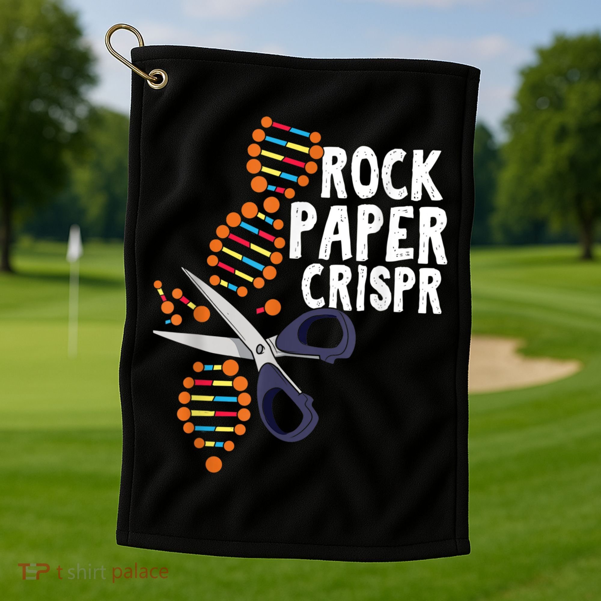 Rock Paper Crispr DNA Biologist Genetic Engineering Science Golf Towel