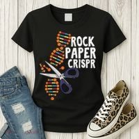 Rock Paper Crispr DNA Biologist Genetic Engineering Science Women's T-Shirt thumb 3