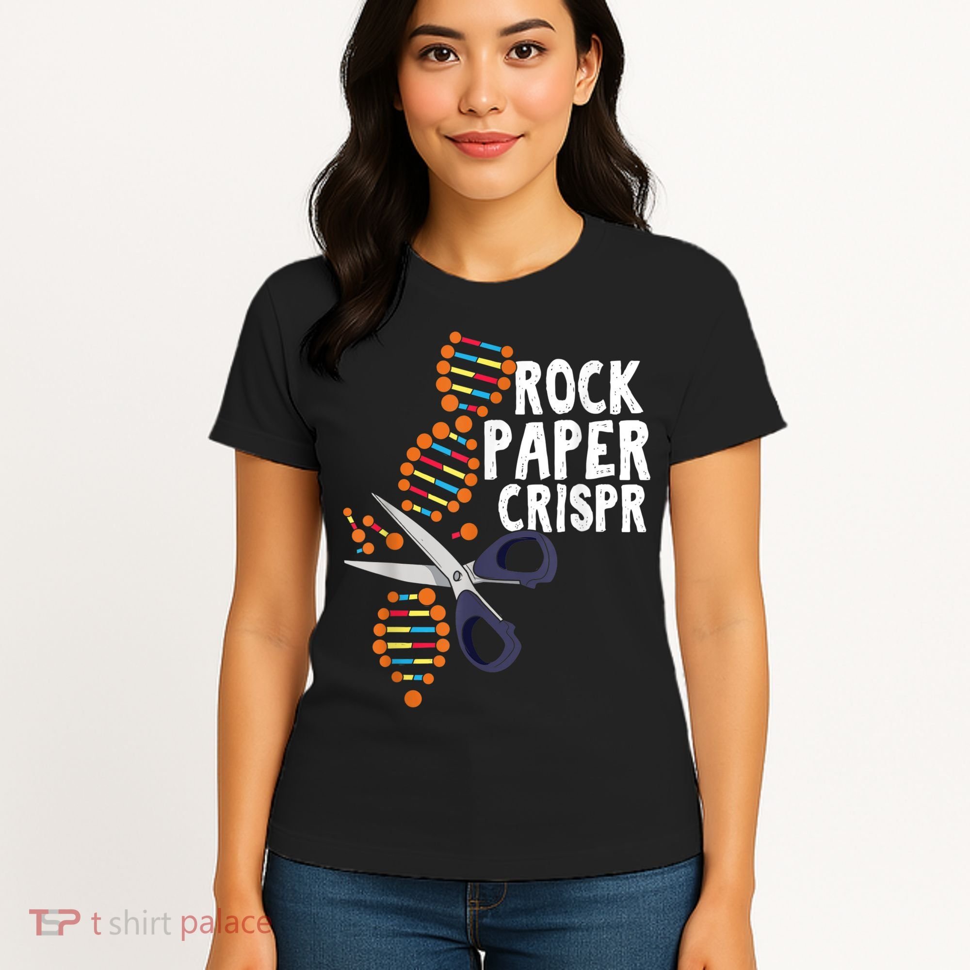 Rock Paper Crispr DNA Biologist Genetic Engineering Science Women's T-Shirt