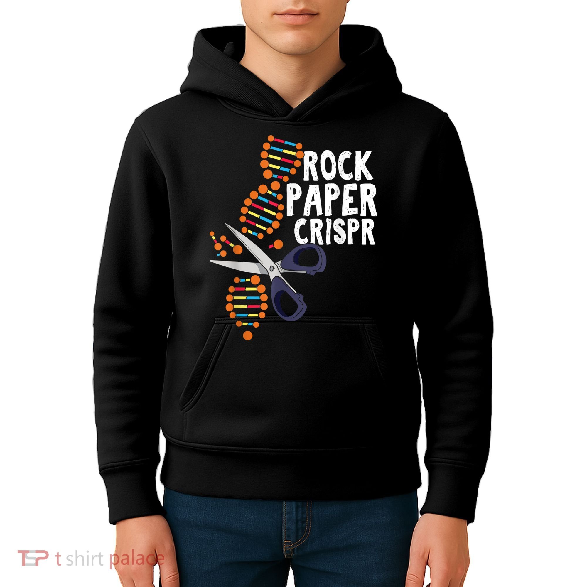 Rock Paper Crispr DNA Biologist Genetic Engineering Science Kids Hoodie