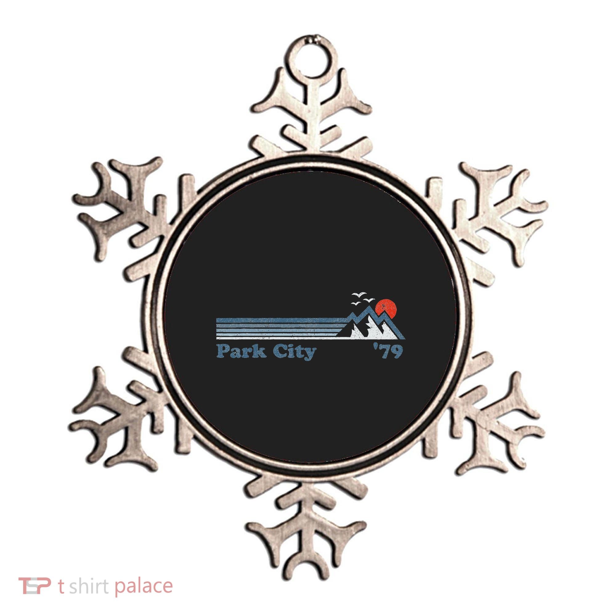 Retro Park City Ski Resort Utah Snowboard Mountain Ornament