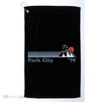 Retro Park City Ski Resort Utah Snowboard Mountain Golf Towel thumb 0