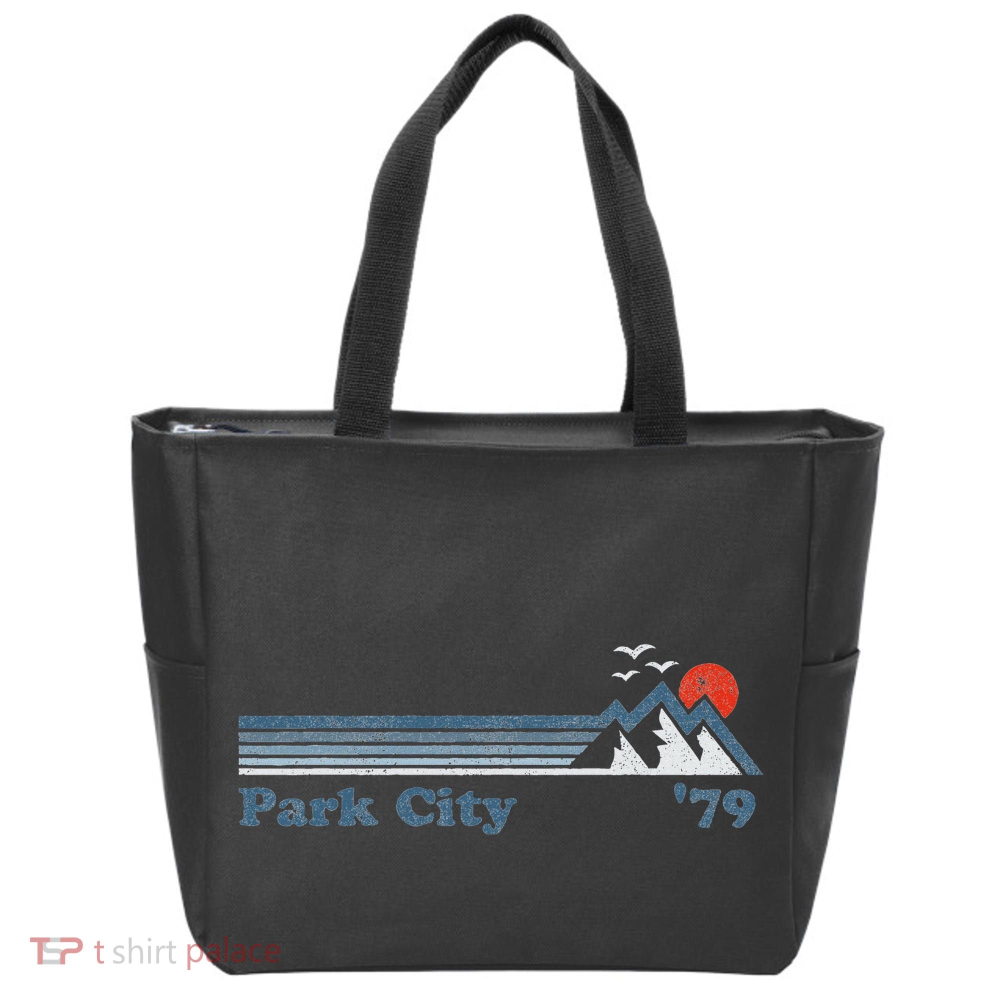 Retro Park City Ski Resort Utah Snowboard Mountain Tote Bag