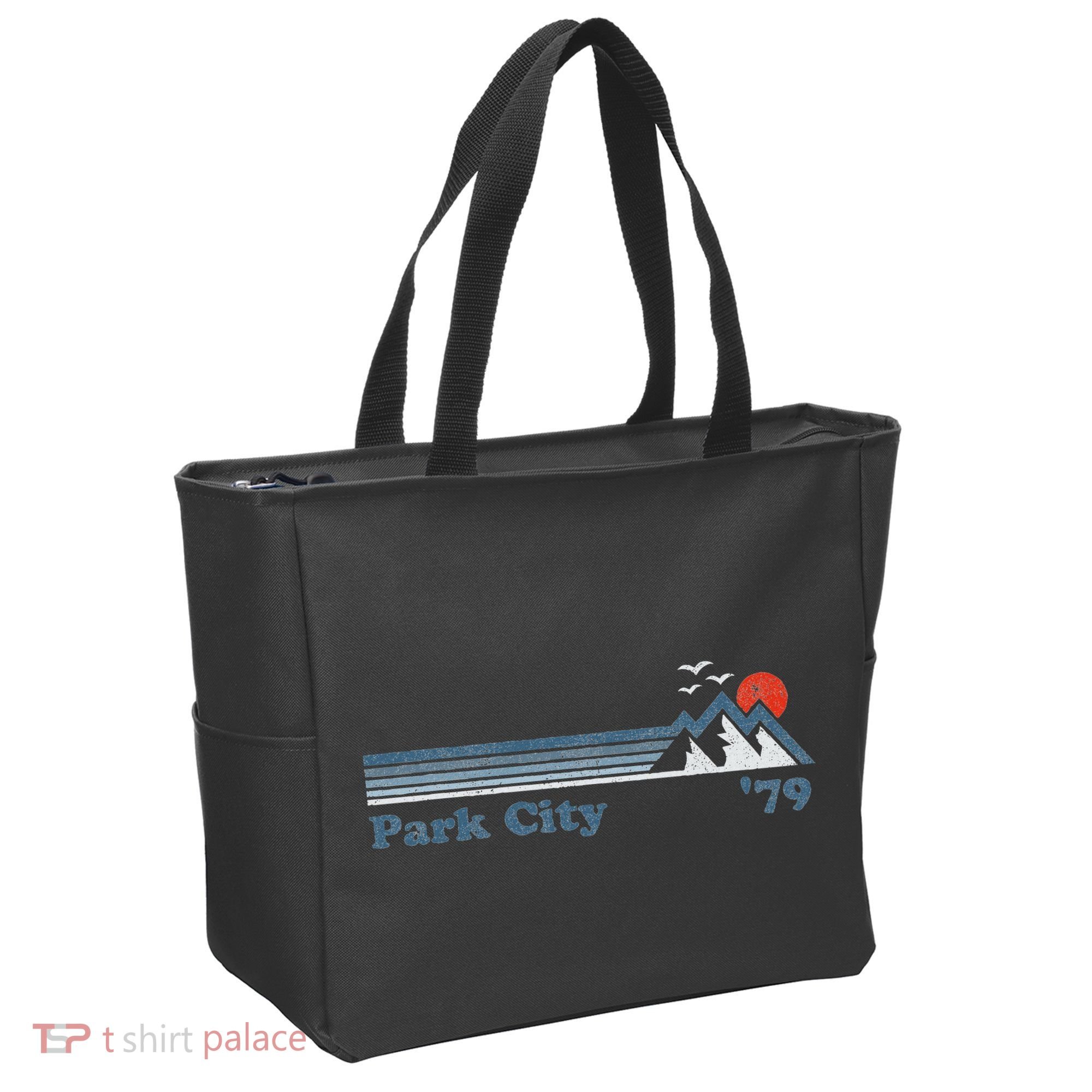 Retro Park City Ski Resort Utah Snowboard Mountain Tote Bag
