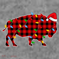 Red Plaid Christmas Lights Pajama Bison Animals Lover Gift Toddler Hoodie thumb 2