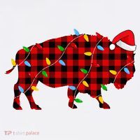 Red Plaid Christmas Lights Pajama Bison Animals Lover Gift Tank Top thumb 6