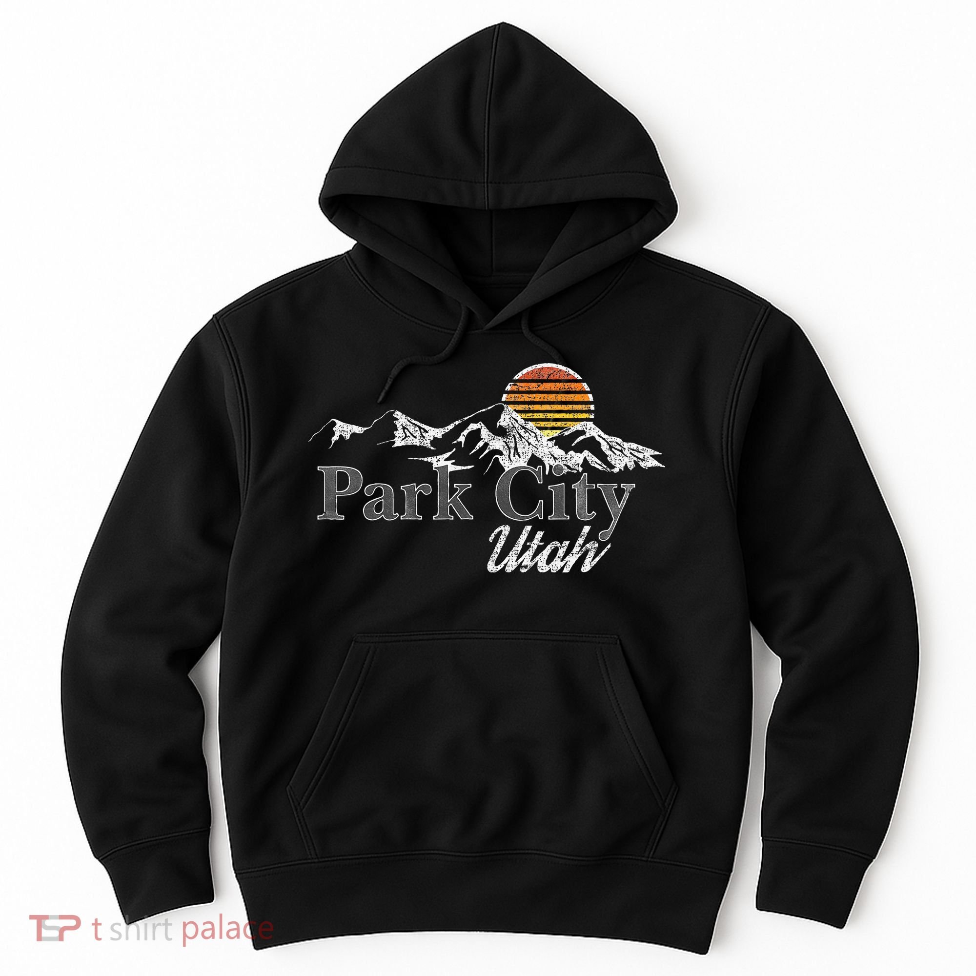 Retro Park City Utah Mountain Hoodie