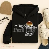 Retro Park City Utah Mountain Hoodie thumb 4