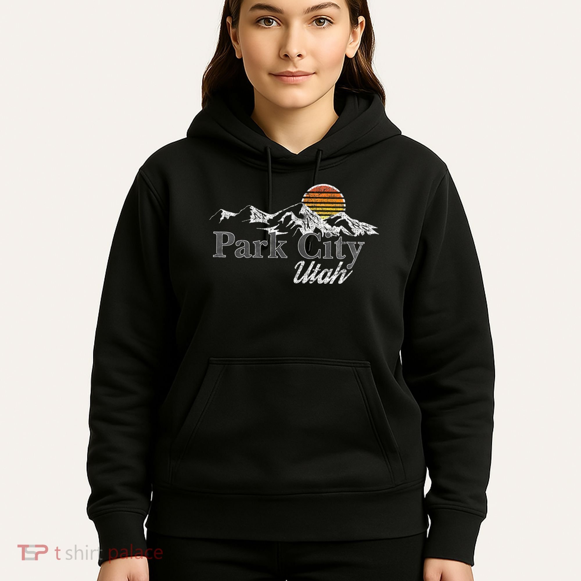 Retro Park City Utah Mountain Hoodie