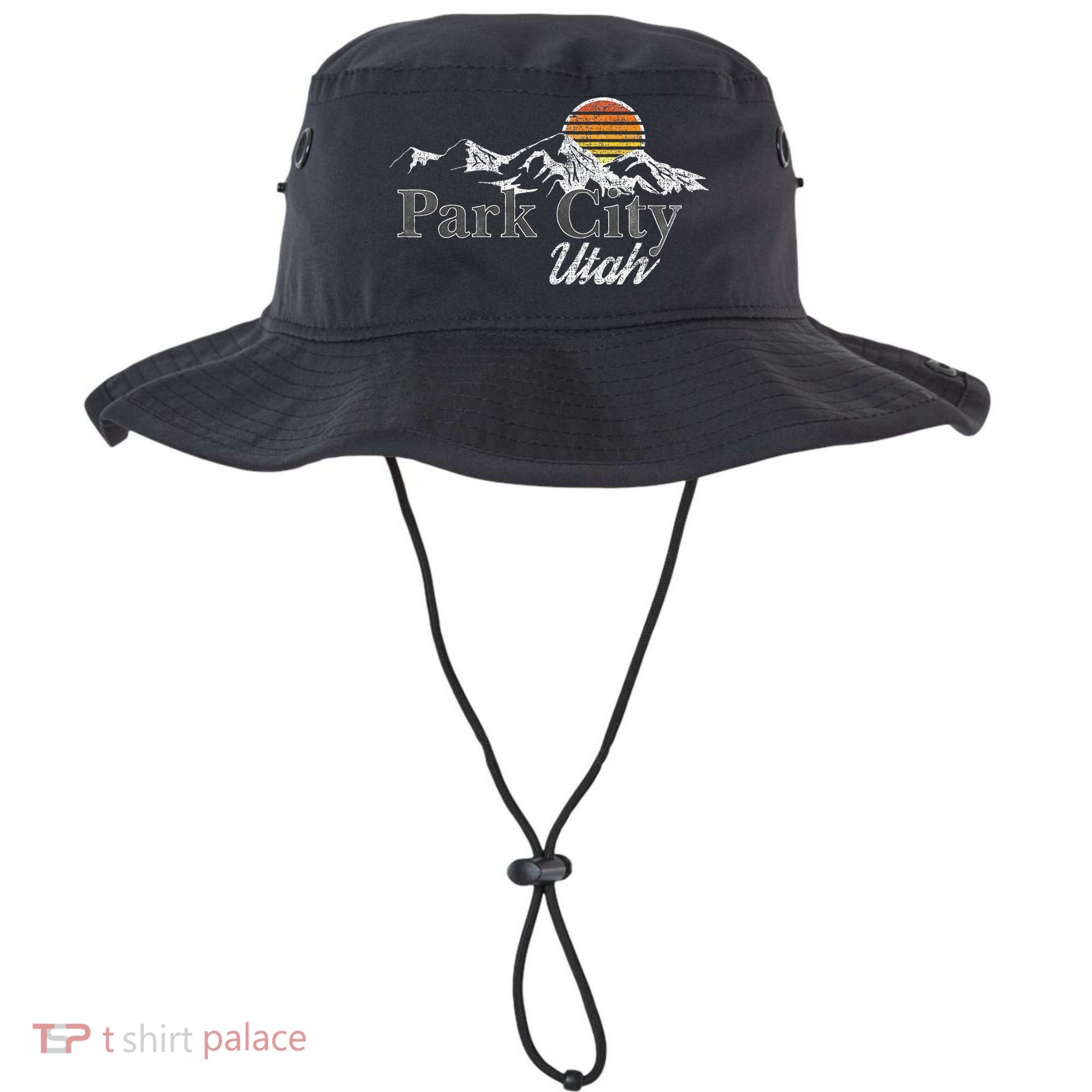 Retro Park City Utah Mountain Bucket Hat