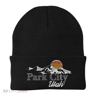 Retro Park City Utah Mountain Beanie