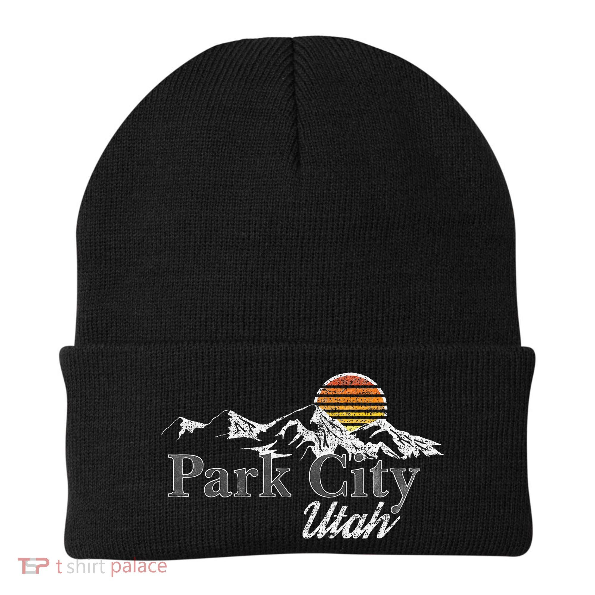 Retro Park City Utah Mountain Beanie
