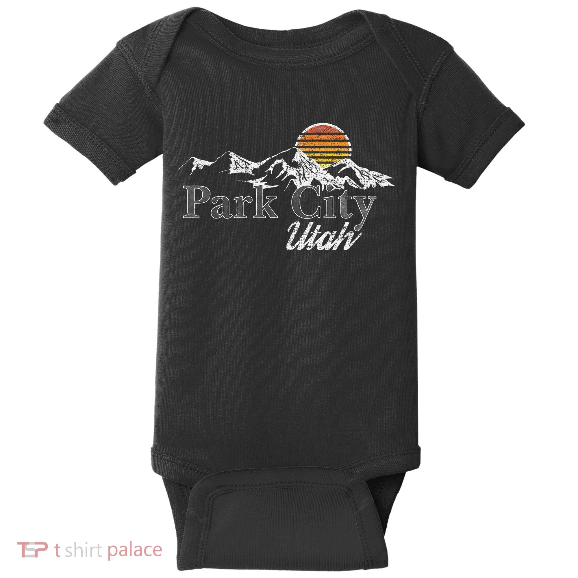 Retro Park City Utah Mountain Baby Bodysuit