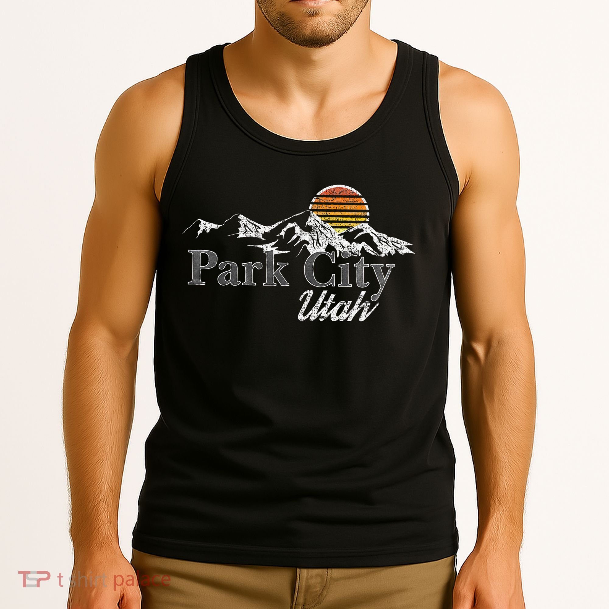Retro Park City Utah Mountain Tank Top