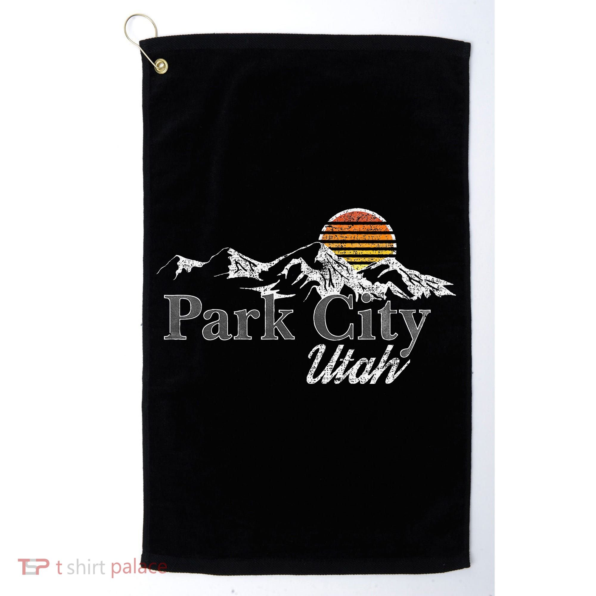 Retro Park City Utah Mountain Golf Towel