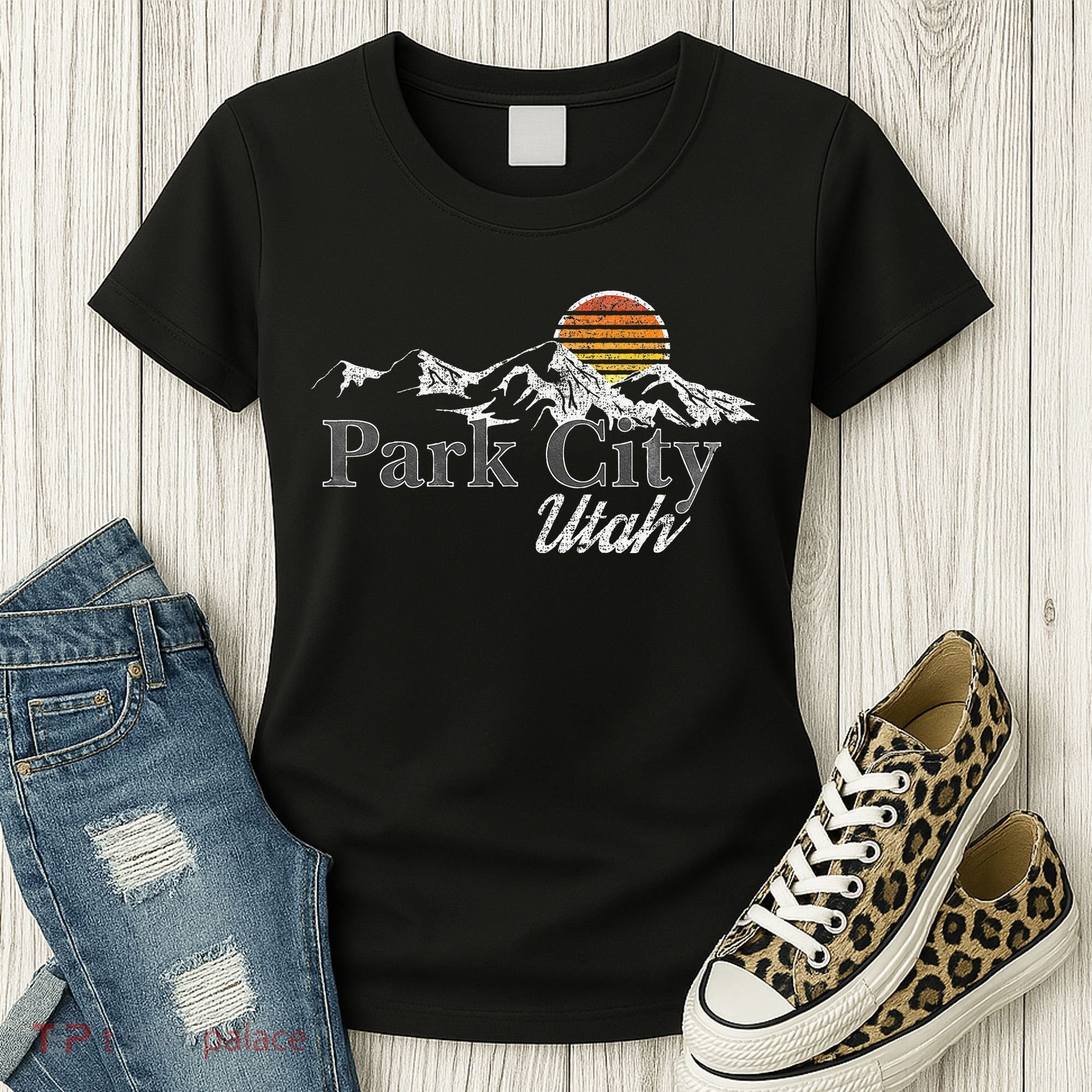 Retro Park City Utah Mountain Women's T-Shirt