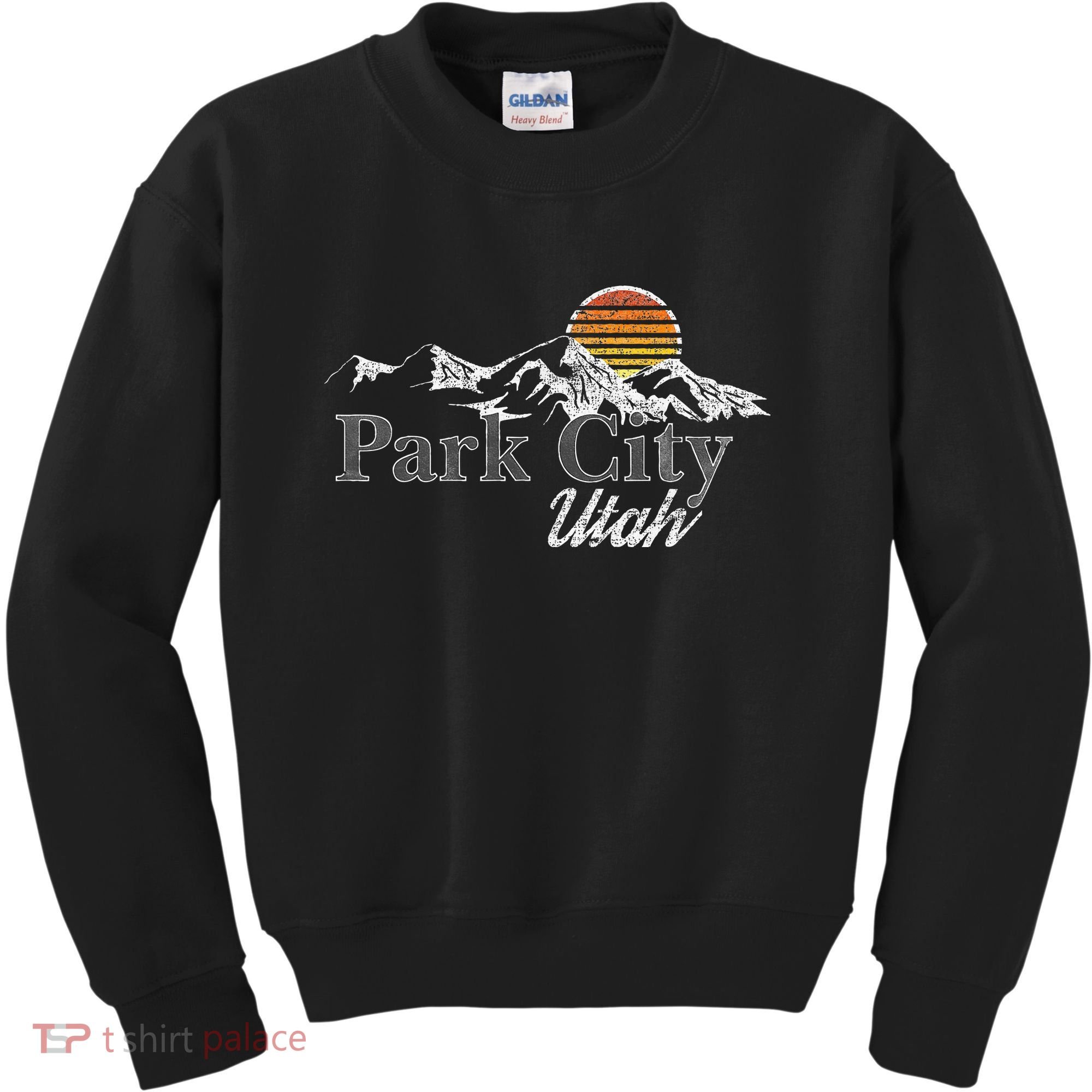 Retro Park City Utah Mountain Kids Sweatshirt