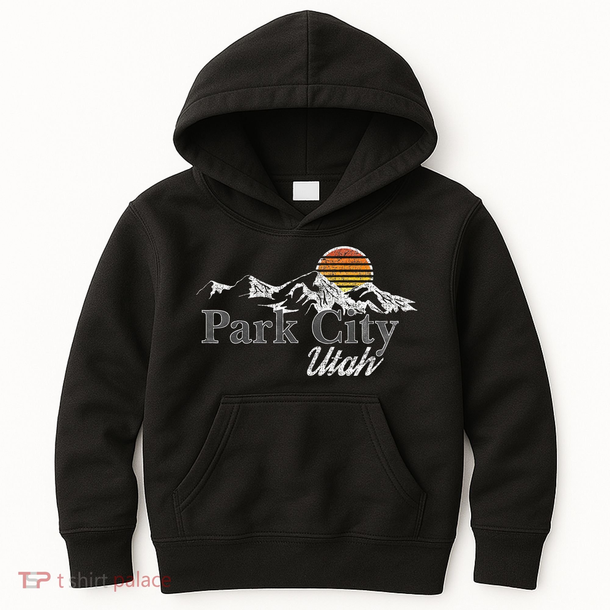 Retro Park City Utah Mountain Kids Hoodie