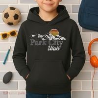 Retro Park City Utah Mountain Kids Hoodie thumb 2