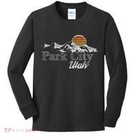 Retro Park City Utah Mountain Kids Long Sleeve Shirt thumb 0