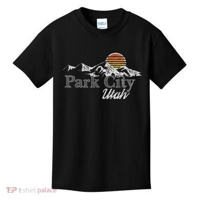 Retro Park City Utah Mountain Kids T-Shirt