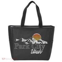 Retro Park City Utah Mountain Tote Bag thumb 0