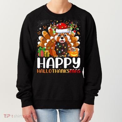 Red Panda Christmas Lights Santa Hat Pajamas Gift Women's Sweatshirt