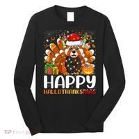 Red Panda Christmas Lights Santa Hat Pajamas Gift Long Sleeve Shirt thumb 0