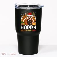 Red Panda Christmas Lights Santa Hat Pajamas Gift Tumbler thumb 0