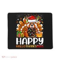 Red Panda Christmas Lights Santa Hat Pajamas Gift Mousepad thumb 0