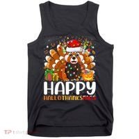 Red Panda Christmas Lights Santa Hat Pajamas Gift Tank Top thumb 0