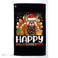 Red Panda Christmas Lights Santa Hat Pajamas Gift Golf Towel thumb 0