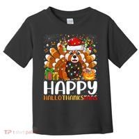 Red Panda Christmas Lights Santa Hat Pajamas Gift Toddler T-Shirt thumb 0