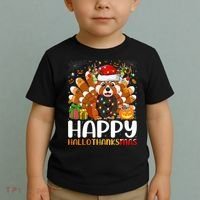 Red Panda Christmas Lights Santa Hat Pajamas Gift Toddler T-Shirt thumb 2