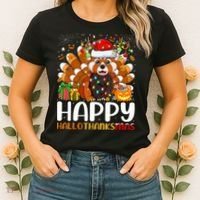 Red Panda Christmas Lights Santa Hat Pajamas Gift Women's T-Shirt thumb 2