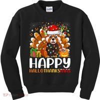 Red Panda Christmas Lights Santa Hat Pajamas Gift Kids Sweatshirt thumb 0